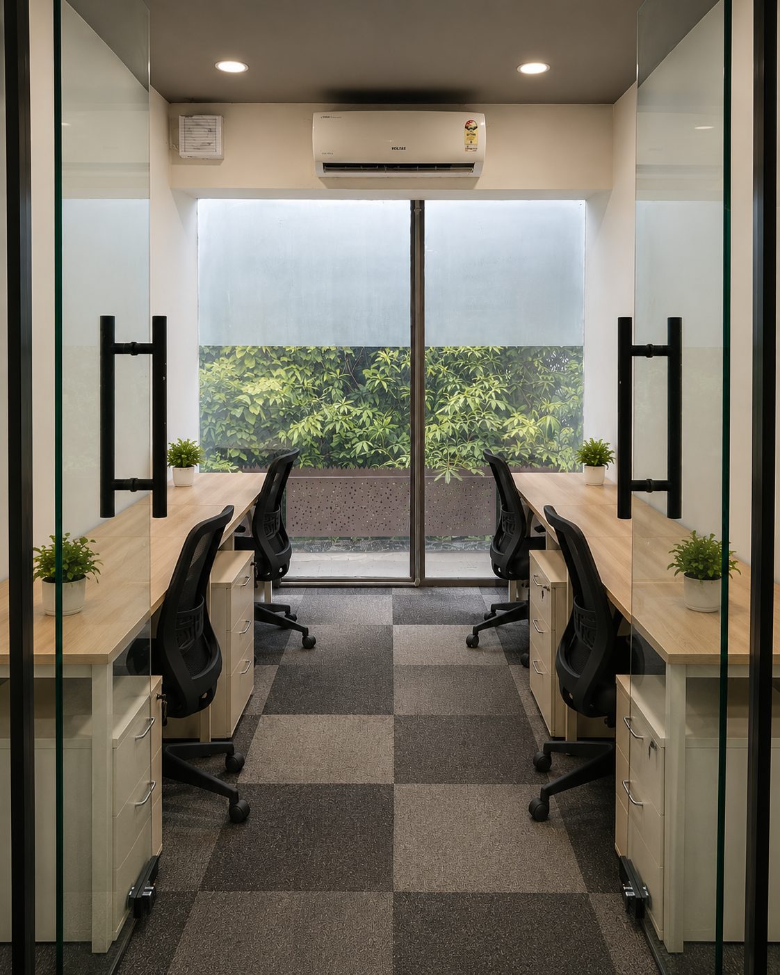 Private glass cabins at Divine Workspace